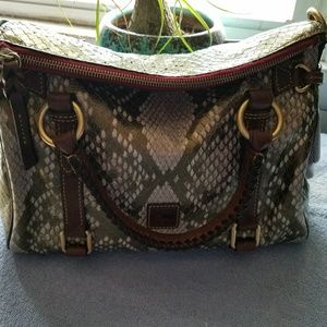 Dooney and Bourke small python embossed satchel